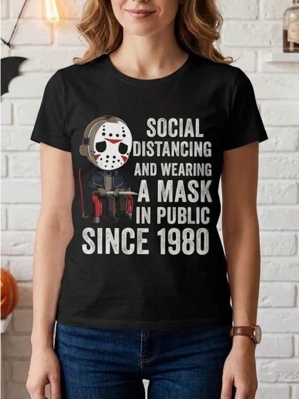 Funny Jason Wearing A Mask Since 1980 Horror Movie Halloween Graphic Tee